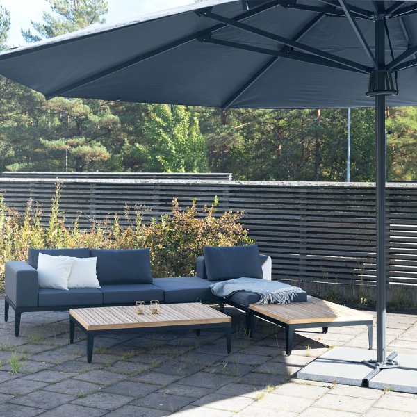 Helautomatiskt premiumparasoll 6m | Grå Helautomatiskt premiumparasoll 6m | Grå