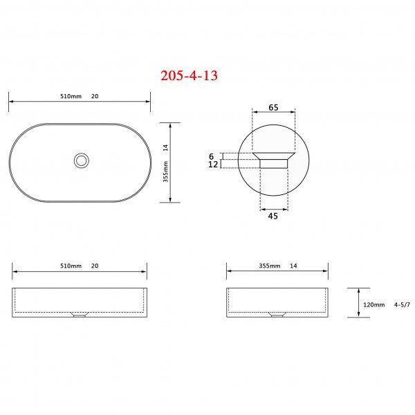 Ovalt handfat 50x34cm | Fristående | Mattsvart design Ovalt handfat 50x34cm | Fristående | Mattsvart design