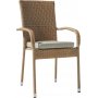 Majken stapelbar utestol med dyna - Naturfrgad konstrotting med beige sittdyna