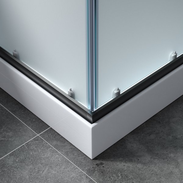 Komplett duschkabin med regndusch | Svart