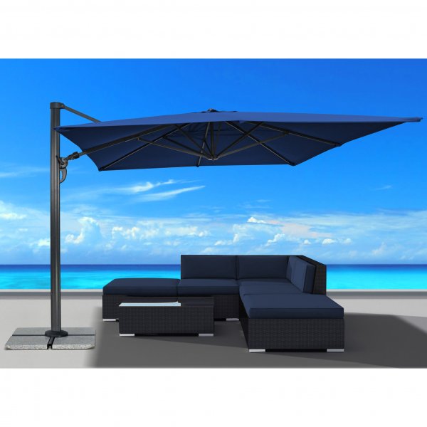 Rektangulrt premiumparasoll 3x4m med vev | Bl