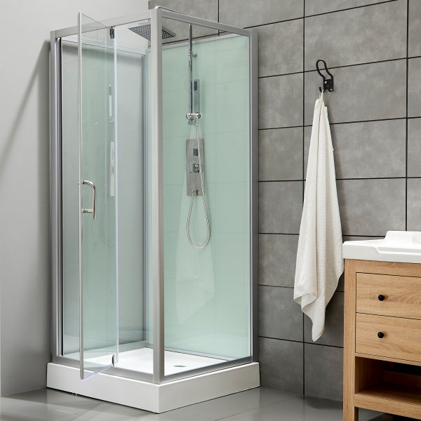 Duschkabin med akrylkar och takdusch Duschkabin med akrylkar och takdusch