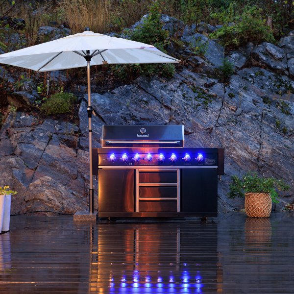 Rostfri gasolgrill/utekk | Varmluftsfunktion | New Orleans Blackline