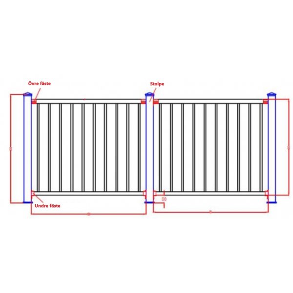 Stolpe till aluminiumstaket | 76x76x1150mm | Aurelius