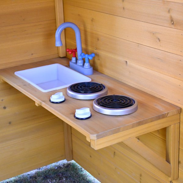 Premium Lekstuga i trä 1,8m² | kök & café-lucka | Fönster & dörr med plexiglas Premium Lekstuga i trä 1,8m² | kök & café-lucka | Fönster & dörr med plexiglas