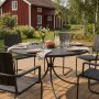 Rund utem�bel matgrupp | Bord med 6 stolar | Akacia | Gr�s� svart