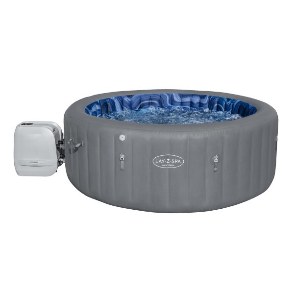 Lay-Z-Spa Santorini Smart HydroJet Pro 7 (216x80 cm) | Uppblsbart spabad fr 7 personer med appstyrning och HydroJet-massage