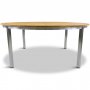 Stor rund trdgrdsgrupp i teak / rostfritt stl | Bord & 8 positionsstolar