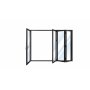 Vikdrr altan 3,65 x 2,43 m | Mrkgr aluminiumram med hrdat glas, underhllsfritt Bi-Fold system