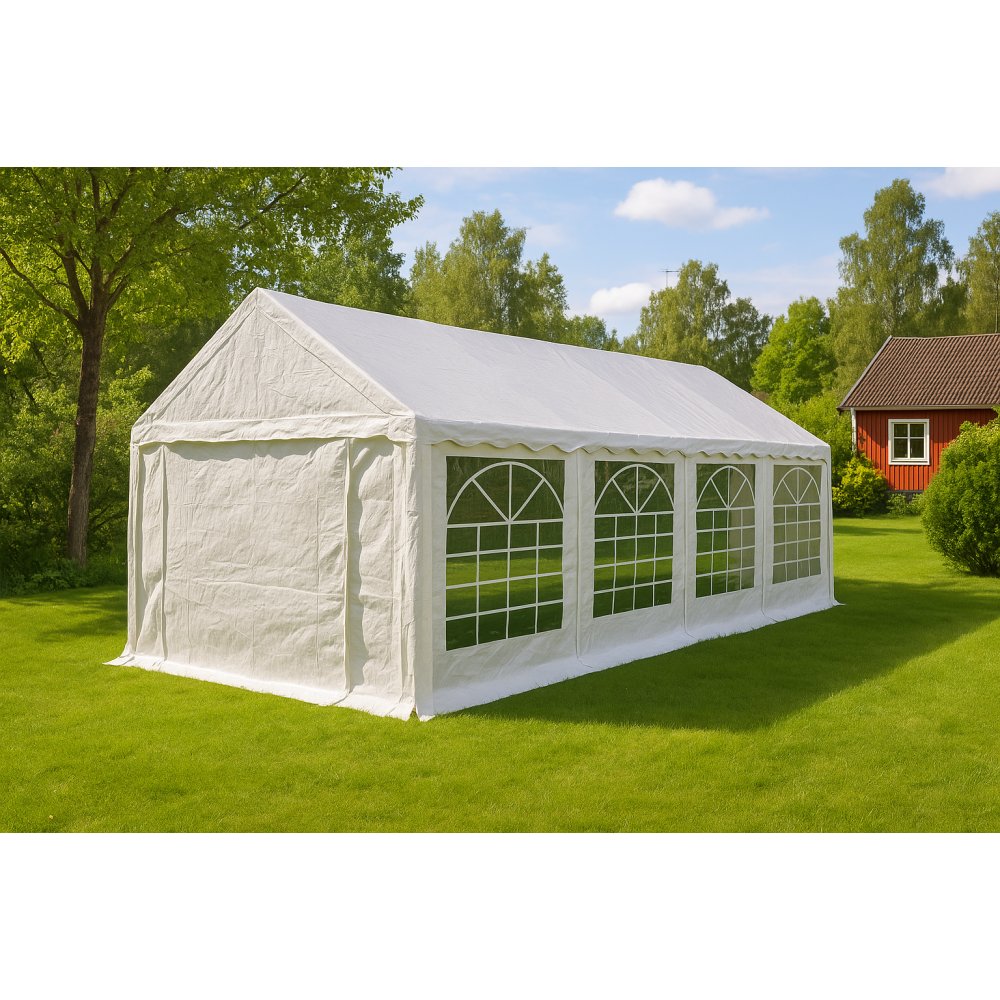 Premium partytält 4x8 m | Galvaniserad stål ställning | Vit