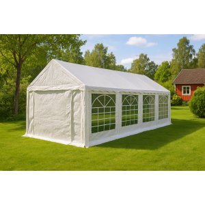 Premium partytält 4x8 m | Galvaniserad stål ställning | Vit Premium partytält 4x8 m | Galvaniserad stål ställning | Vit