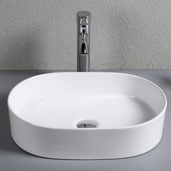 Ovalt handfat / tvättställ för bänk Ovalt handfat / tvättställ för bänk