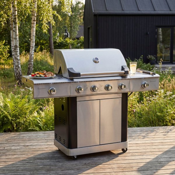 Gasolgrill i rostfritt stål | 5 Brännare och IR-Brännare | Dallas Gasolgrill i rostfritt stål | 5 Brännare och IR-Brännare | Dallas