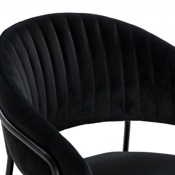 Karmstol i metall och sammet | 2-pack | Svart | Skeppsvik