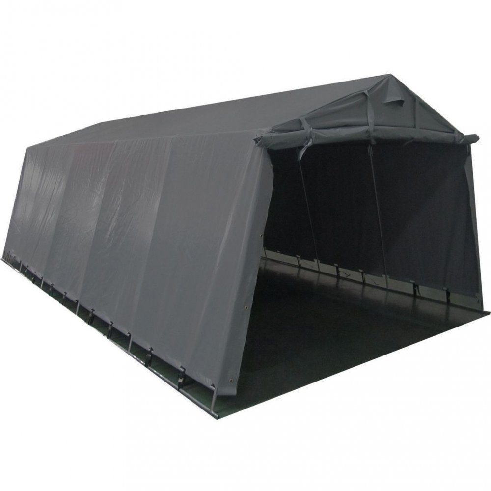 Garagetält 2,7x5,1m | 13,7m2 | 200g/m2 | PE | Grå | PE-duk (polyeten), väderbeständig och slitstark