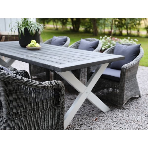 Oxford - Matbord 220 cm Vit/gr