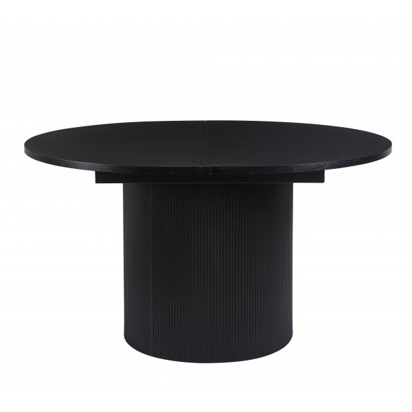 F�rl�ngningsbart runt matbord 140�180 cm i svartbetsad ek med plats f�r 6�8 personer | Astrid