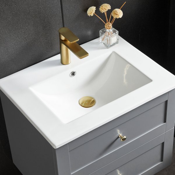 Badrumsmöbel | Kommod & LED-spegel | Velum grå Badrumsmöbel | Kommod & LED-spegel | Velum grå