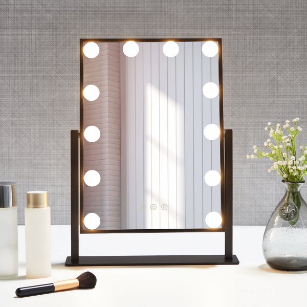 Sminkspegel p fot med LED-belysning | Pamela