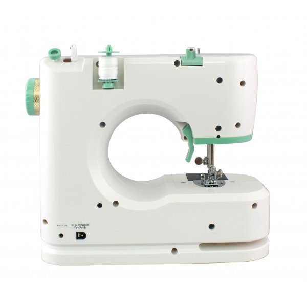 Symaskin elektrisk | 16 s�mmar & LED-belysning | Fotpedal f�r hemmabruk | Vit/Gr�n
