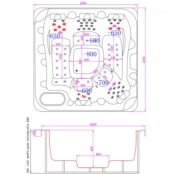 Spabad Vivid Dreams WiFi - 5-6 personer | Lyfco