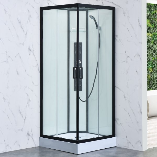 Modern duschkabin med flera strållägen | Svart Modern duschkabin med flera strållägen | Svart