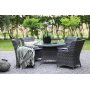 Matbord 110 cm | Gr konstrotting | Aluminium & glasskiva | Jacksonville