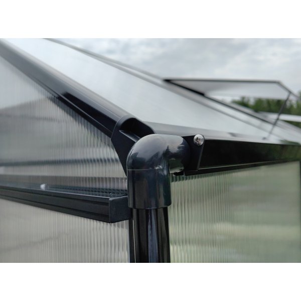 Vxthus 18m Premium | Extra hg odlingshjd | 6mm kanalplast | Svart