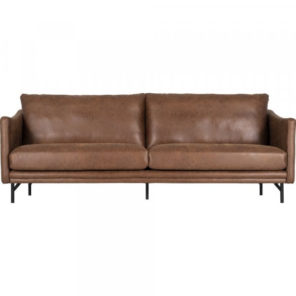 Soffa 3-sits | Cognacsfärgat ecoläder, metallben & modern design | Harpan Soffa 3-sits | Cognacsfärgat ecoläder, metallben & modern design | Harpan
