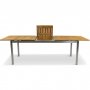 Frlngningsbart bord 200-250cm | 8 stolar | Rostfritt stl / teak