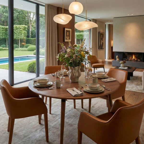 Omni Matbord �180 cm � Oljad Ek | Stort runt matbord i skandinavisk design