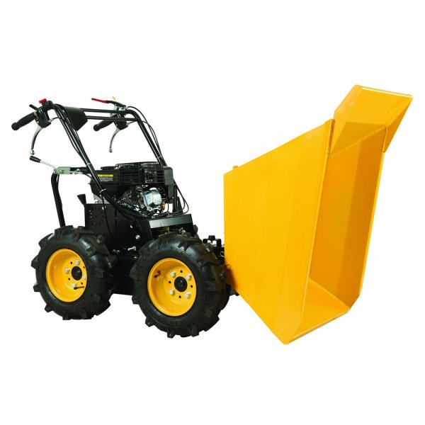Minidumper 300 kg med hjul | Självgående dumper med 6,5 hk motor & 4WD Minidumper 300 kg med hjul | Självgående dumper med 6,5 hk motor & 4WD
