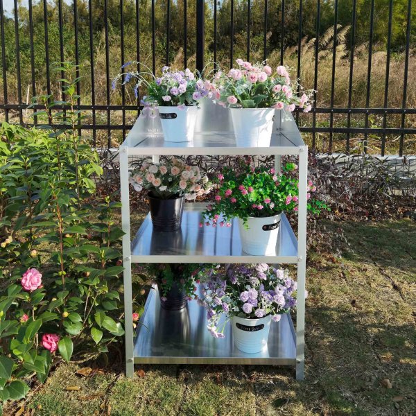 Växthushylla med tre nivåer - Aluminium Växthushylla med tre nivåer - Aluminium