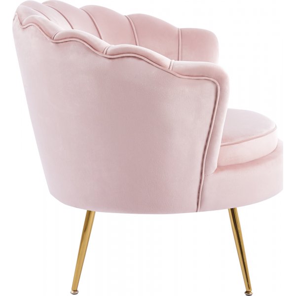 F�t�lj | Rosa sammet, v�gformat ryggst�d & m�ssingsben | Kingsley