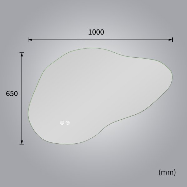 LED-spegel 100x65 cm | Anti-Fog | Justerbar belysning | Lyfco