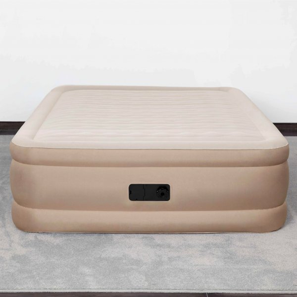 Tjock luftmadrass f�r 2 personer med inbyggd pump - Bestway Fortech Airbed Queen