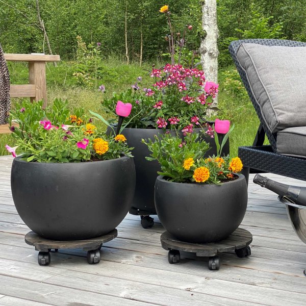 Fiberarmerade utekrukor | 3-pack | Granitsvart