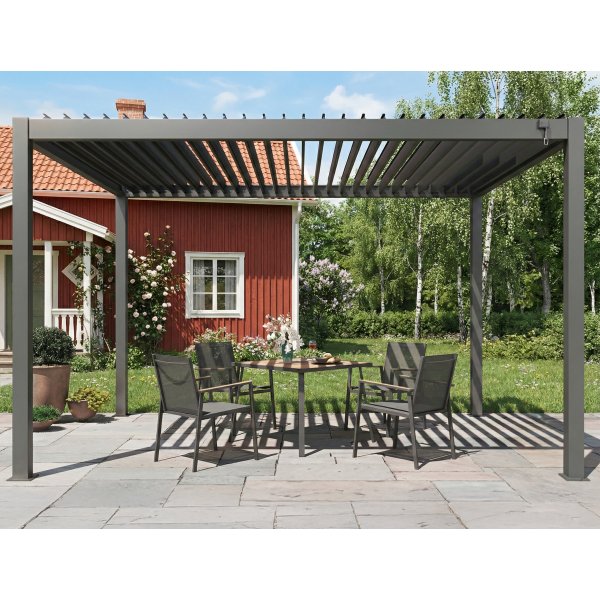 Pergola 4x3 | Aluminium | Gr� pergola f�r uteplats & tr�dg�rd
