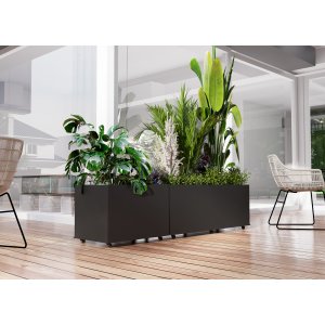 Blomlåda i stål | 120x40x60 cm | Svart | För utomhusbruk Blomlåda i stål | 120x40x60 cm | Svart | För utomhusbruk