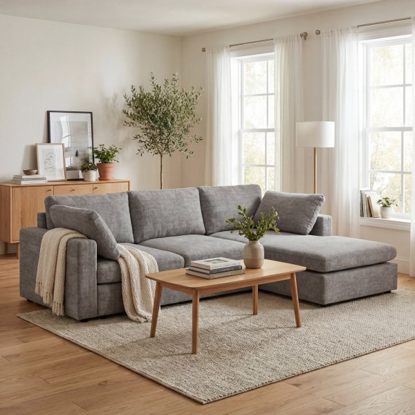 Falkenberg Divansoffa | Vändbar Divan & Pocketfjädrar | Stor Soffa i Grått Tyg 296 cm Falkenberg Divansoffa | Vändbar Divan & Pocketfjädrar | Stor Soffa i Grått Tyg 296 cm