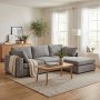Falkenberg Divansoffa | Vändbar Divan & Pocketfjädrar | Stor Soffa i Grått Tyg 296 cm Falkenberg Divansoffa | Vändbar Divan & Pocketfjädrar | Stor Soffa i Grått Tyg 296 cm