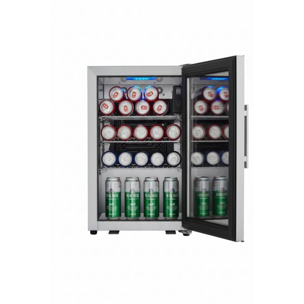 Utomhus kyl i rostfritt stl | UV-glas & LED-belysning | 63L