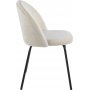 Matstol | Beige sammet, stoppad sits & svarta metallben | Astrid 2-pack