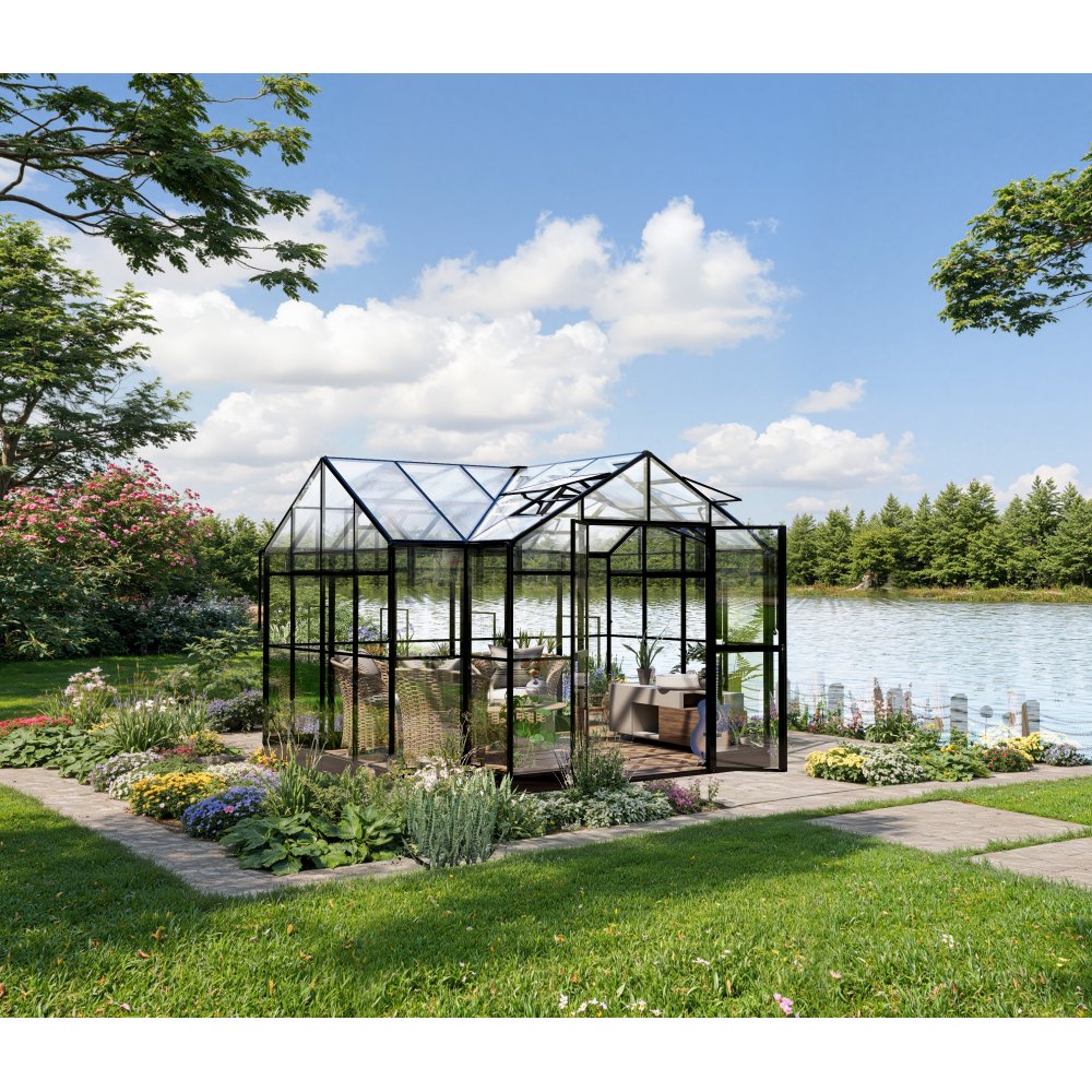 t-format växthus 11,6  m²  4  mm säkerhetsglas  5 års ramgaranti