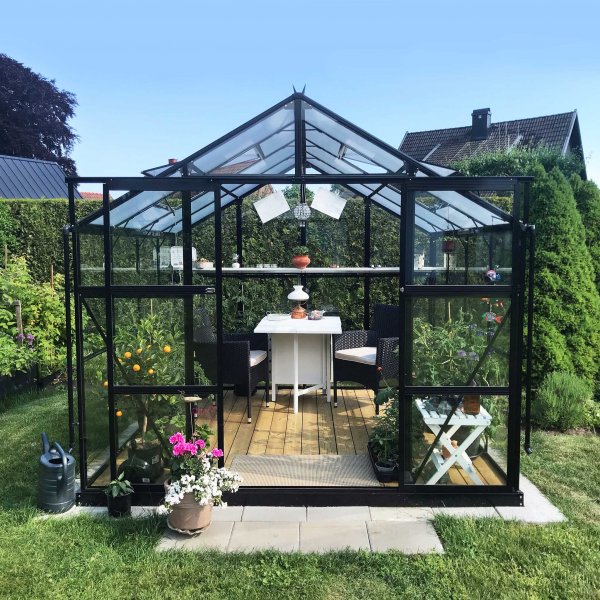 Växthus 6,4 m² | 4 mm säkerhetsglas | 5 års stormgaranti Växthus 6,4 m² | 4 mm säkerhetsglas | 5 års stormgaranti