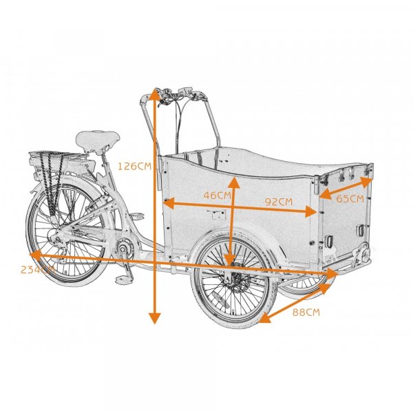 Eldriven Cargobike | Lådcykel för 4 barn | 250W Ananda-motor, LG-batteri & Shimano 6-växlar Eldriven Cargobike | Lådcykel för 4 barn | 250W Ananda-motor, LG-batteri & Shimano 6-växlar