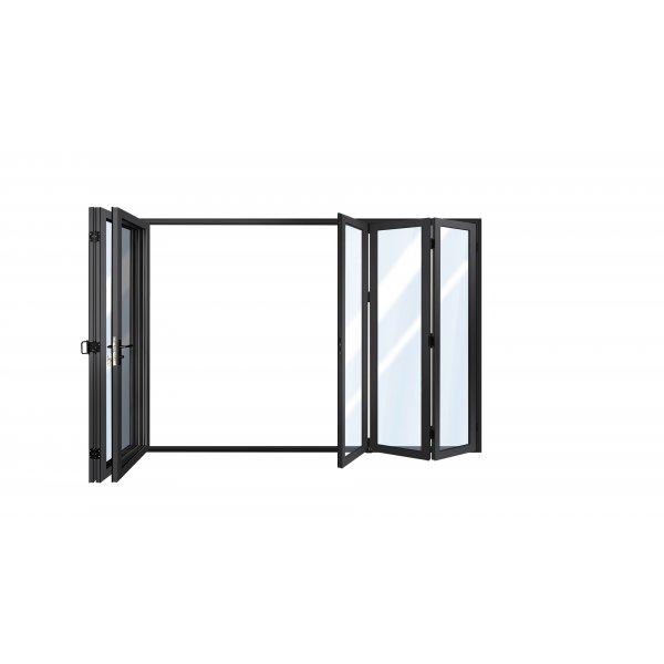 Vikdrr altan 3,65 x 2,43 m | Mrkgr aluminiumram med hrdat glas, underhllsfritt Bi-Fold system