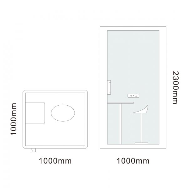 Telefonbs fr kontor | 1 person | Ljudisolerat -30dB