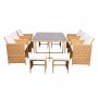 Matgrupp/Utegrupp 10 platser | 6 Stolar & 4 Pallar | Sk�rhamn beige