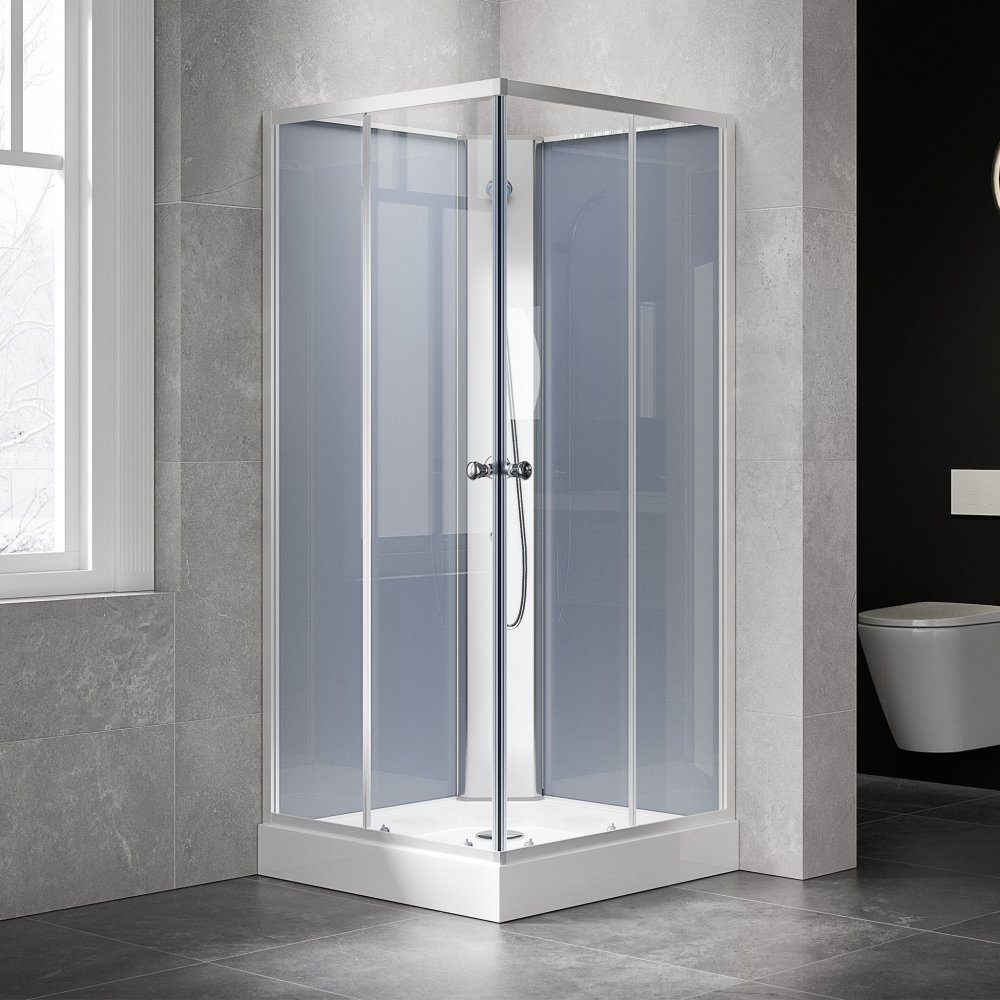 Duschkabin 90x90x203cm | Komplett | Aluminiumprofil | Stilren duschkabin i klassisk design